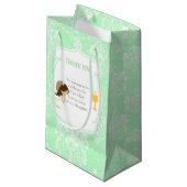 Eerste communie Brunette Hair Girl Dank je Klein Cadeauzakje (Voorkant Gekanteld)