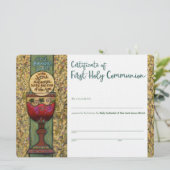 Eerste communie certificaat, aangepaste invulling kaart (Staand voorkant)