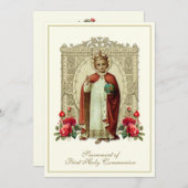 Eerste Communie Christus de Koning Rozen Kaart (Voorkant / Achterkant)