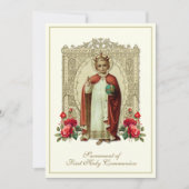 Eerste Communie Christus de Koning Rozen Kaart (Voorkant)