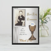 Eerste Communie Dank je kaart Foto (Staand voorkant)