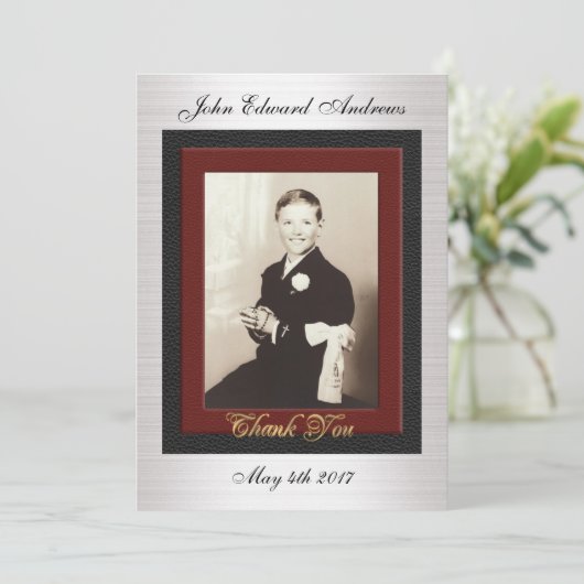 Eerste Communie Dankkaarten Bedankkaart (Staand voorkant)