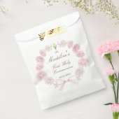 eerste communie delicate pioenen lijst bedankzakje (Gezegeld)