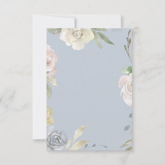 Eerste Communie Delicate waterverf Bloemen Kaart (Achterkant)