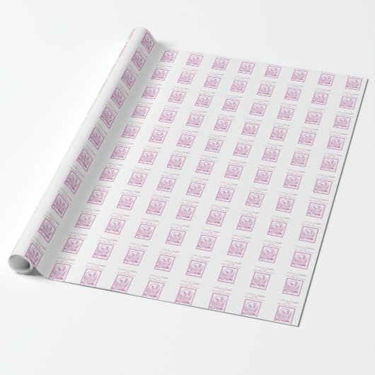 Eerste communie dochter, Roze Cadeaupapier (Uitgerold)