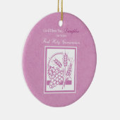 Eerste communie dochter, Roze Keramisch Ornament (Rechts)