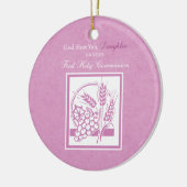 Eerste communie dochter, Roze Keramisch Ornament (Links)