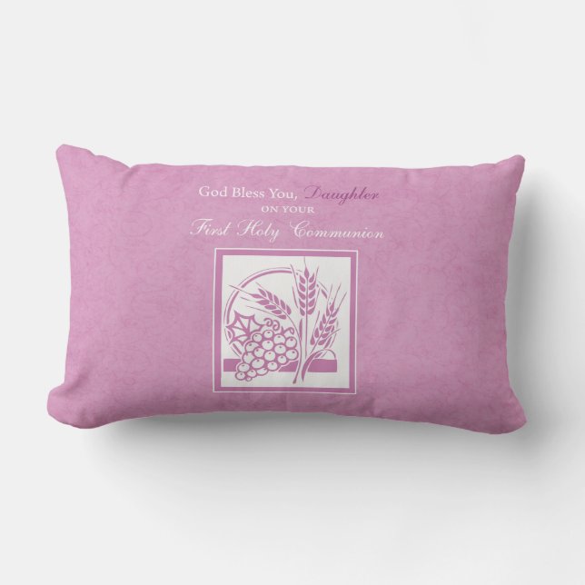 Eerste communie dochter, Roze Kussen (Voorkant)