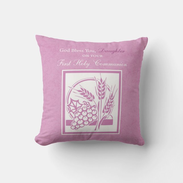 Eerste communie dochter, Roze Kussen (Voorkant)