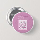 Eerste communie dochter, Roze Ronde Button 5,7 Cm (Voorkant /achterkant)