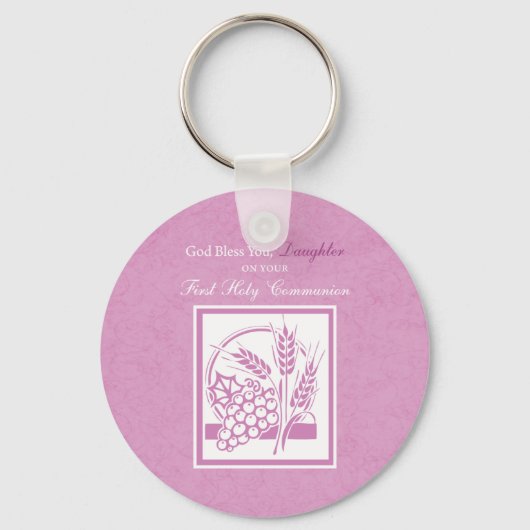 Eerste communie dochter, Roze Sleutelhanger (Voorkant)