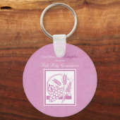 Eerste communie dochter, Roze Sleutelhanger (Voorkant)