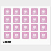 Eerste communie dochter, Roze Vierkante Sticker (Vel)