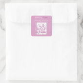Eerste communie dochter, Roze Vierkante Sticker (Tas)