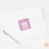 Eerste communie dochter, Roze Vierkante Sticker (Envelop)