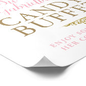 Eerste Communie & Doop CANDYBUFFET ROZE Poster (Hoek)