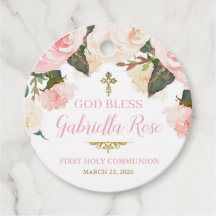 Eerste Communie & Doop, Roze Bloem Goud