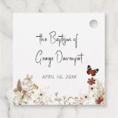 Eerste Communie, doop wilde bloemen vlinder Bedankjes Labels (Achterkant)