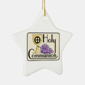 Eerste Communie Druiven en Beker, Aanpasbaar Keramisch Ornament (Rechts)