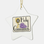 Eerste Communie Druiven en Beker, Aanpasbaar Keramisch Ornament (Links)