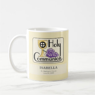Eerste Communie Druiven en Beker, Aanpasbaar Koffiemok