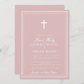 Eerste Communie Elegant Classic Cross Kaart (Voorkant / Achterkant)