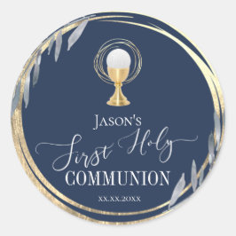 Eerste Communie elegante inrichting Ronde Sticker