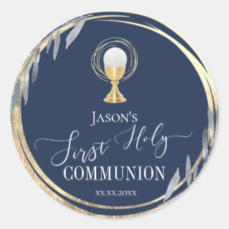 Eerste Communie elegante inrichting Ronde Sticker
