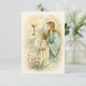 Eerste Communie Engel Eucharistie Herinnering Aankondiging (Staand voorkant)