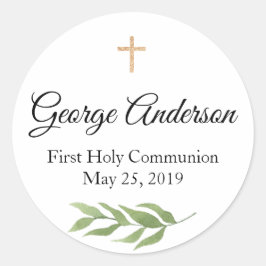 Eerste Communie Favor Sticker groen