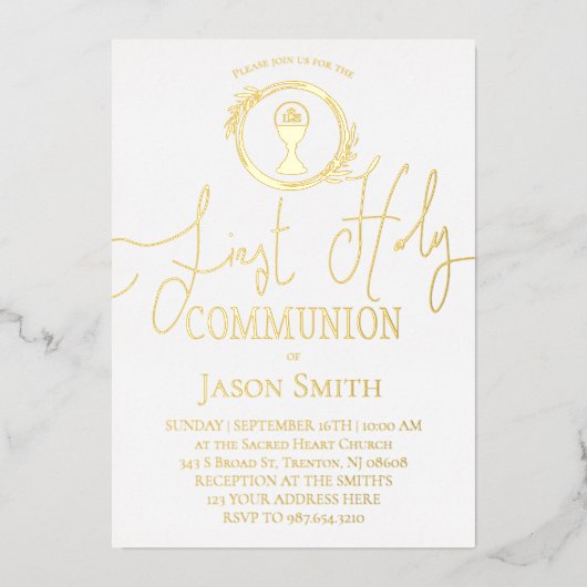 Eerste communie folie uitnodiging (Voorkant)