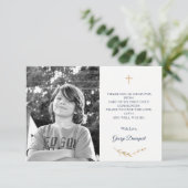 Eerste communie foto dank je kaart (Staand voorkant)