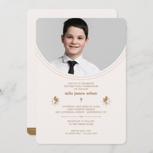 Eerste communie foto kaart (Voorkant / Achterkant)