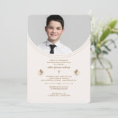 Eerste communie foto kaart (Staand voorkant)