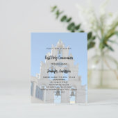 Eerste Communie foto kerk budget uitnodiging (Staand voorkant)