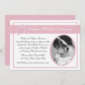 Eerste Communie Foto Roze Kaart (Voorkant / Achterkant)