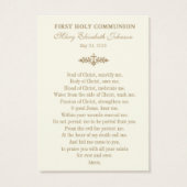 Eerste Communie Gebed Kaart Kelk en IHS (Achterkant)