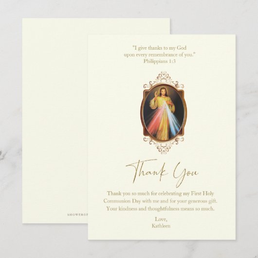 Eerste Communie Goddelijke Barmhartigheid Schrift (Voorkant / Achterkant)