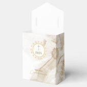 Eerste Communie Goud met IHS belettering Uitnodigi Bedankdoosjes (Geopend)