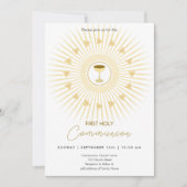 Eerste communie goud met kelk uitnodiging (Voorkant)