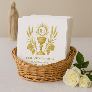 Eerste Communie Gouden Eucharistiekelk Servet