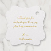 Eerste Communie Gouden Kelk Kalligrafie Bedankjes Labels (Achterkant)