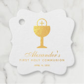Eerste Communie Gouden Kelk Kalligrafie Bedankjes Labels (Voorkant)