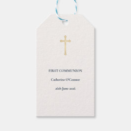 Eerste Communie Gouden Kruis Cadeaulabel