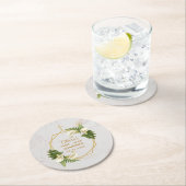 Eerste Communie Gouden Marmer Calla Lilies Bloemen Ronde Kartonnen Onderzetter (Insitu)