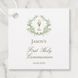 Eerste Communie groen crest kelk Bedankjes Labels