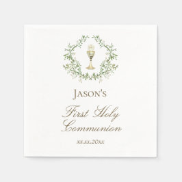 Eerste Communie groen crest kelk Servet