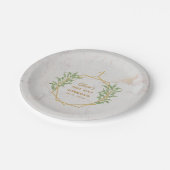 Eerste Communie groen goud botanische geometrie Papieren Bordje (Gekanteld)