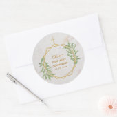 Eerste Communie groen goud botanische geometrie Ronde Sticker (Envelop)