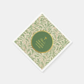 Eerste Communie Groene Faux Gold Bladergroen Servet (Hoek)